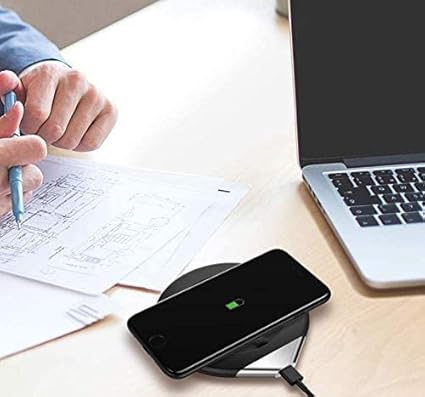 Smart Coffee Mug Heating Set and Smart Mobile Phone Wireless Charging Pad; Mug, Lid, Charging Pad and Cables, Intelligent Temperature Control, Black