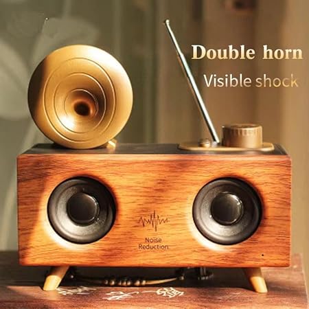Retro Wood Speaker Vintage Loudspeaker Support TF FM Radio Music Aux Subwoofer Classic Sound Box