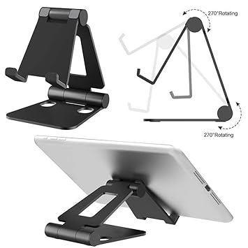 Dual Foldable Table Desk Mobile Holder, Multiple Adjustable Viewing Angle, and Foldable Mobile Holder, Mobile Stand