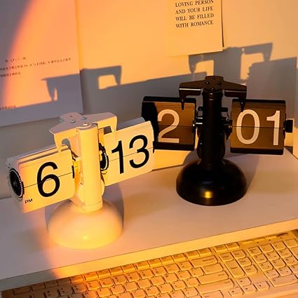 Flip Clock, Flattening Clock, Flip Stand Clock, Table Clock, Retro, Stylish, Rotating Clock, Desk Clock, School Entrance, Housewarming, Gift, Gift, Living Room, Office, Clock