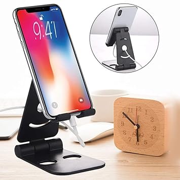 Dual Foldable Table Desk Mobile Holder, Multiple Adjustable Viewing Angle, and Foldable Mobile Holder, Mobile Stand