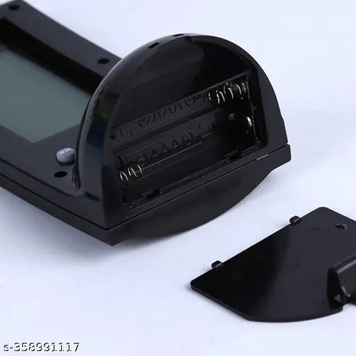 able Desk Digital Clock Transparent Display with Tempreature and Alarm Function Black Shelf Clock for Home and Office Decor