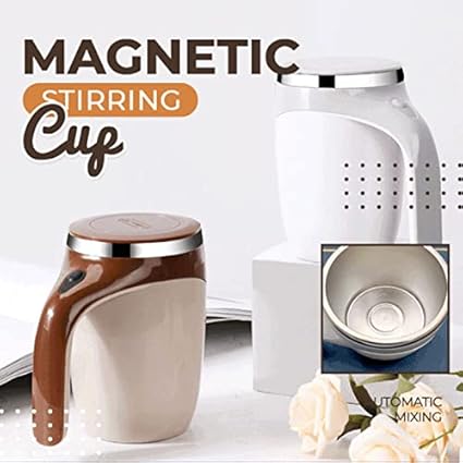 Electric Mixing Cup, Stainless Steel Self Stirring Coffee Mug Cup Automatic Magnetic Stirring Coffee Mug Electric High Speed Mixing Cup for Coffee, Milk, Cocoa and Other Beverages