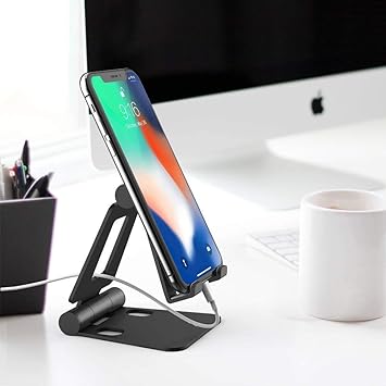 Dual Foldable Table Desk Mobile Holder, Multiple Adjustable Viewing Angle, and Foldable Mobile Holder, Mobile Stand
