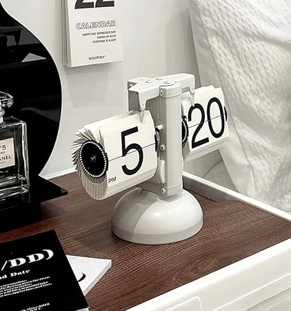 Flip Clock, Flattening Clock, Flip Stand Clock, Table Clock, Retro, Stylish, Rotating Clock, Desk Clock, School Entrance, Housewarming, Gift, Gift, Living Room, Office, Clock